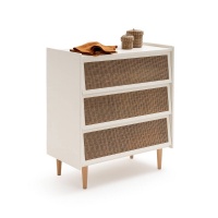 Комод С 3 ящиками из плетеного материала Taga единый размер белый LA REDOUTE INTERIEURS  фото, kupilegko.ru